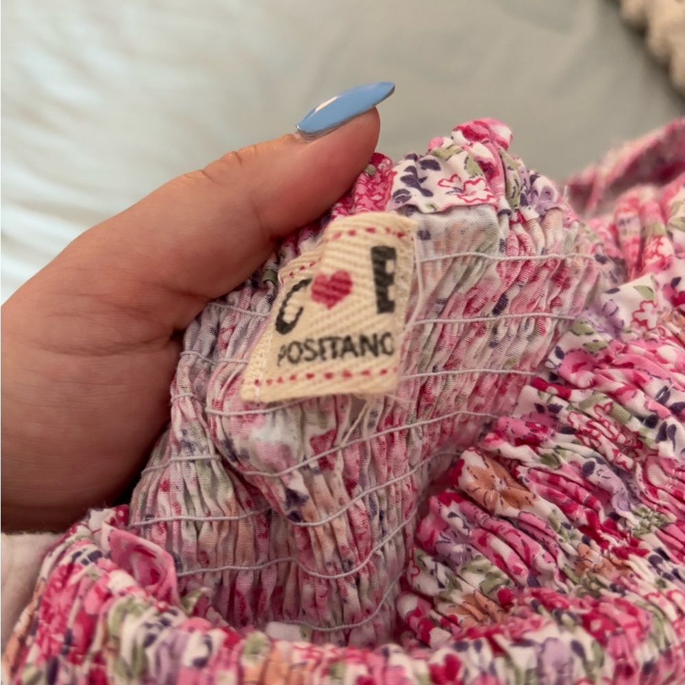 Floral Pink Tie-Shoulder Mini Dress - Picture 2 of 2